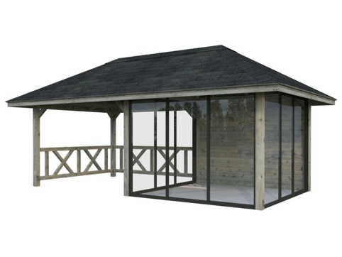 Anneks m/overdækning, Bianca 504, 16,6 m², grå