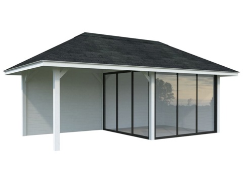 Anneks m/overdækning, Bianca 205, 16,6 m², hvid