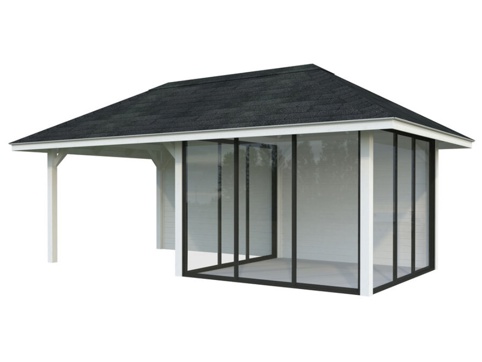 Anneks m/overdækning, Bianca 206, 16,6 m², hvid