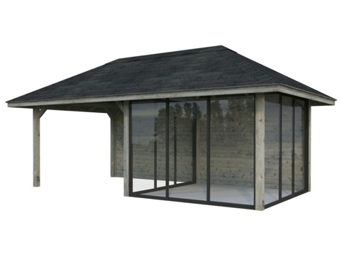 Anneks m/overdækning, Bianca 506, 16,6 m², grå
