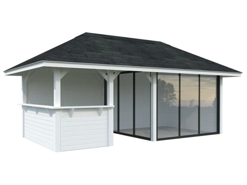 Anneks m/overdækning, Bianca 507, 16,6 m², hvid