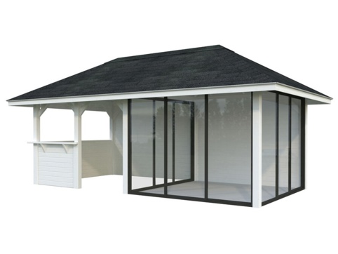 Anneks m/overdækning, Bianca 208, 16,6 m², hvid