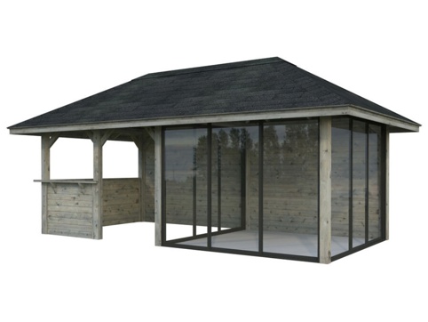 Anneks m/overdækning, Bianca 508, 16,6 m², grå