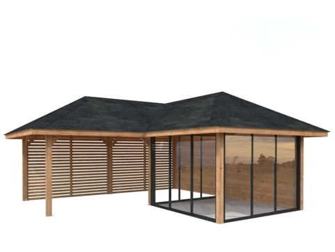 Havehus m/overdækning, Bianca 211, 24,9 m², brun