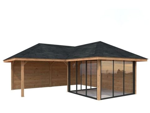 Havehus m/overdækning, Bianca 512, 24,9 m², brun
