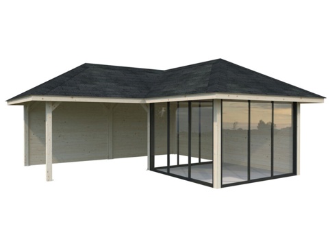 Havehus m/overdækning, Bianca 512, 24,9 m², hvid