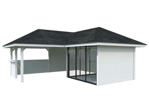 Havehus m/overdækning, Bianca 209, 24,9 m², hvid