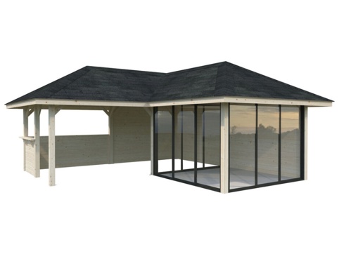 Havehus m/overdækning, Bianca 210, 24,9 m², hvid