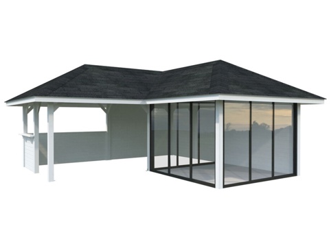 Havehus m/overdækning, Bianca 510, 24,9 m², hvid