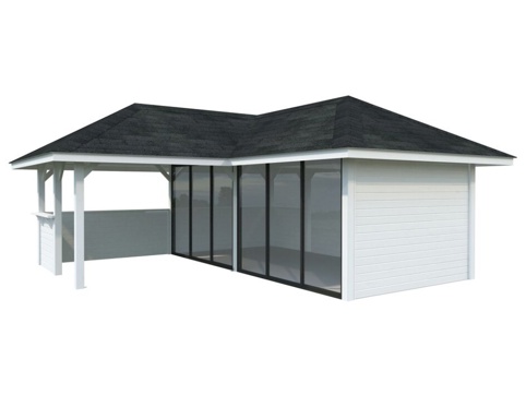 Havehus m/overdækning, Bianca 522, 24,9 m², hvid