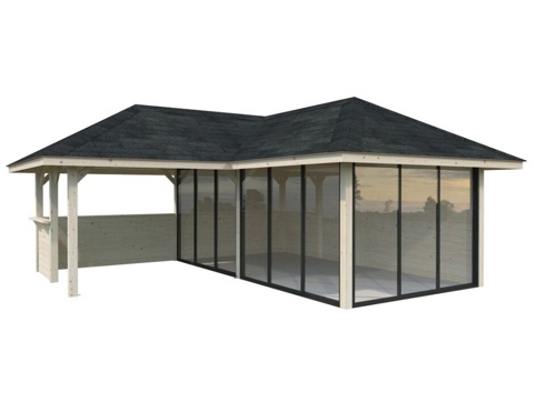 Havehus m/overdækning, Bianca 223, 24,9 m², hvid