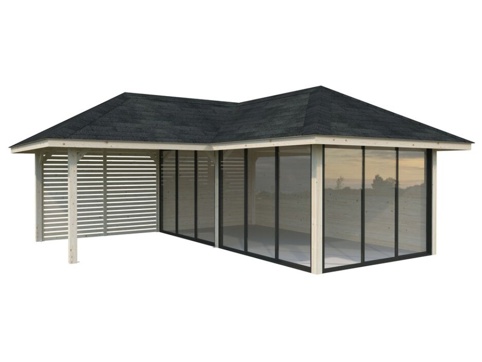 Havehus m/overdækning, Bianca 214, 24,9 m², hvid
