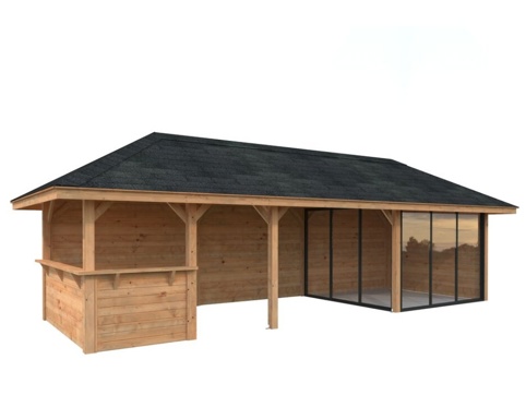 Havehus m/overdækning, Bianca 215, 24,9 m², brun