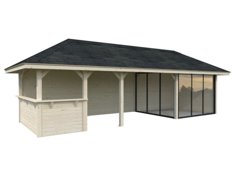 Havehus m/overdækning, Bianca 215, 24,9 m², hvid