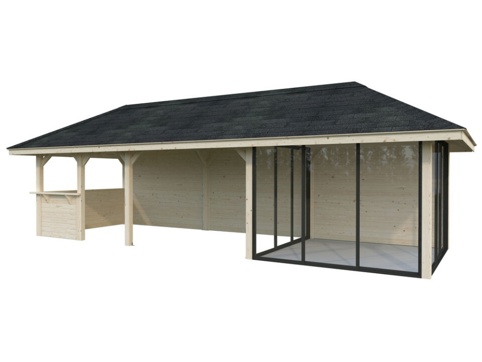 Havehus m/overdækning, Bianca 216, 24,9 m², hvid