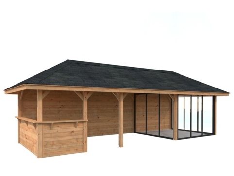 Havehus m/overdækning, Bianca 516, 24,9 m², brun