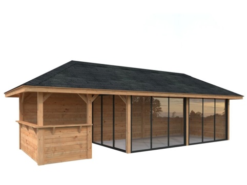 Havehus m/overdækning, Bianca 219, 24,9 m², brun