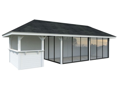 Havehus m/overdækning, Bianca 219, 24,9 m², hvid