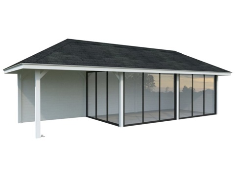 Havehus m/overdækning, Bianca 217, 24,9 m², hvid