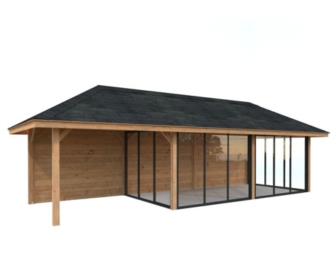 Havehus m/overdækning, Bianca 218, 24,9 m², brun