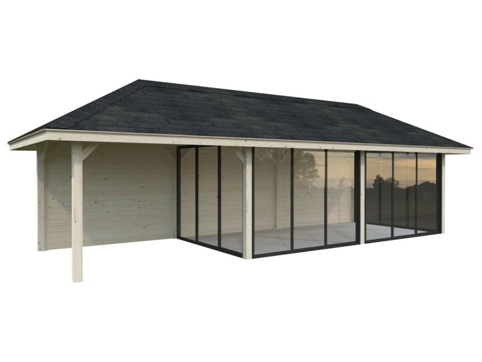 Havehus m/overdækning, Bianca 218, 24,9 m², hvid