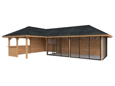 Havehus m/overdækning, Bianca 221, 33,2 m², brun