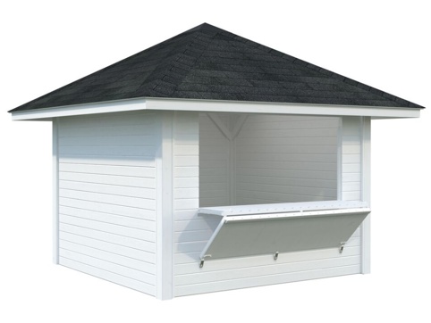 Salgsbod m/luge, Bianca 104, 8,3 m², hvid