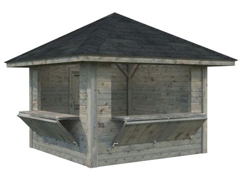 Salgsbod m/luger, Bianca 105, 8,3 m², grå