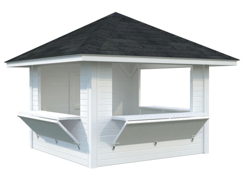 Salgsbod m/luger, Bianca 106, 8,3 m², hvid
