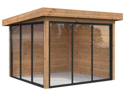 Anneks m/skydedør, Lenna 401, 8,3 m², brun