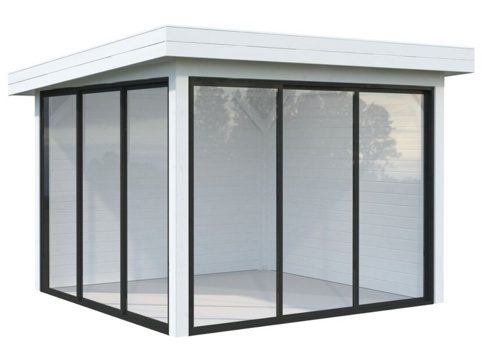 Anneks m/skydedør, Lenna 401, 8,3 m², hvid