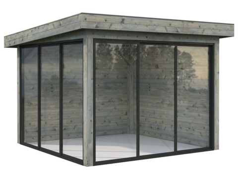 Anneks m/skydedør, Lenna 701, 8,3 m², grå