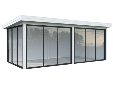 Anneks m/skydedør, Lenna 402, 16,6 m², hvid