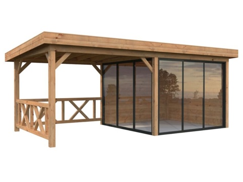 Anneks m/overdækning, Lenna 403, 16,6 m², brun