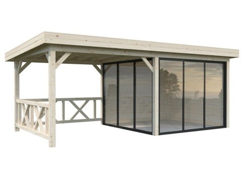 Anneks m/overdækning, Lenna 403, 16,6 m², hvid