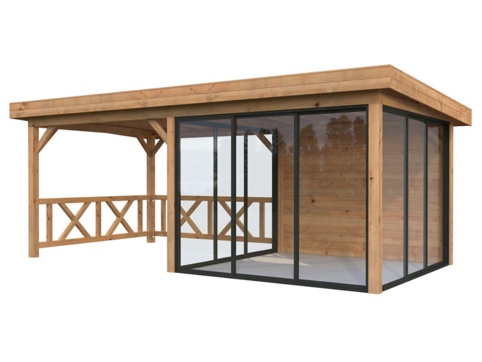Anneks m/overdækning, Lenna 404, 16,6 m², brun