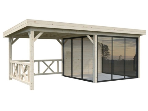 Anneks m/overdækning, Lenna 404, 16,6 m², hvid