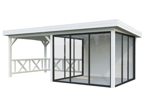 Anneks m/overdækning, Lenna 404, 16,6 m², hvid
