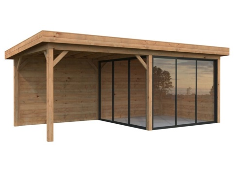 Anneks m/overdækning, Lenna 405, 16,6 m², brun