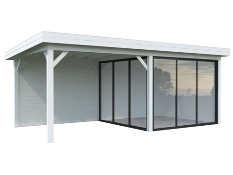 Anneks m/overdækning, Lenna 405, 16,6 m², hvid