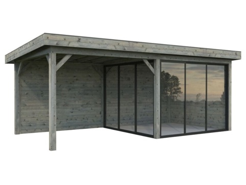 Anneks m/overdækning, Lenna 705, 16,6 m², grå