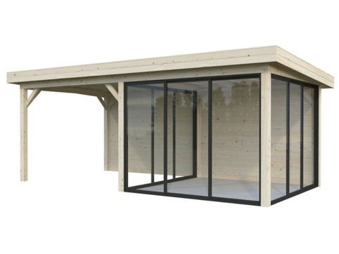 Anneks m/overdækning, Lenna 406, 16,6 m², hvid