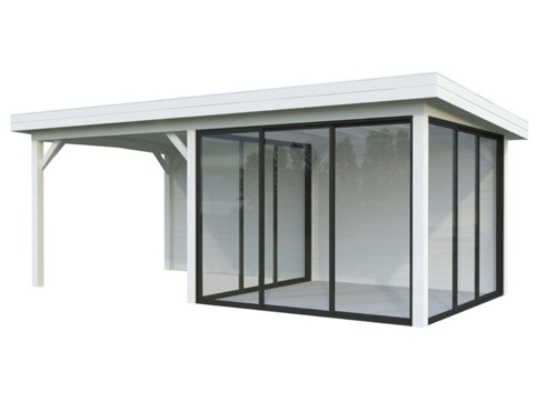 Anneks m/overdækning, Lenna 406, 16,6 m², hvid