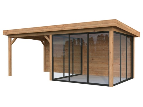 Anneks m/overdækning, Lenna 706, 16,6 m², brun