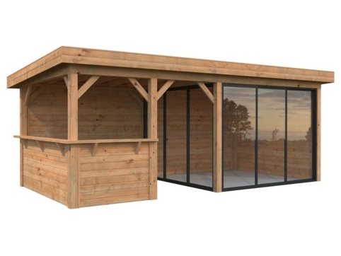 Anneks m/overdækning, Lenna 407, 16,6 m², brun