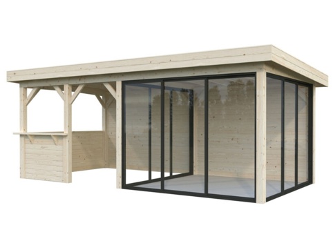 Anneks m/overdækning, Lenna 408, 16,6 m², hvid