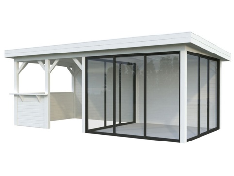 Anneks m/overdækning, Lenna 408, 16,6 m², hvid