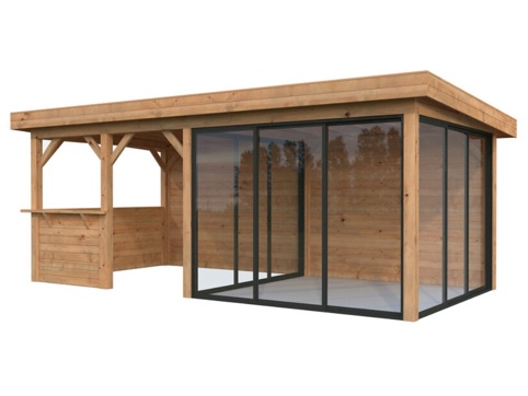Anneks m/overdækning, Lenna 708, 16,6 m², brun