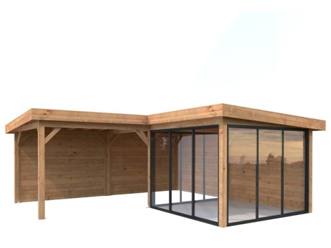 Havehus m/overdækning, Lenna 412, 24,9 m², brun