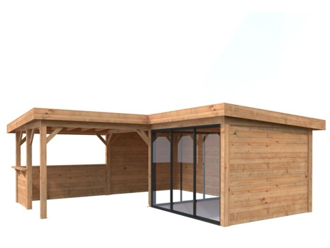 Havehus m/overdækning, Lenna 409, 24,9 m², brun